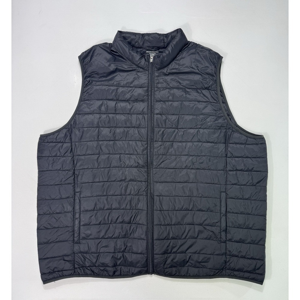 Amazon Essentials Mens 5XL Black Water-Resistant Puffer Vest Lightweight Zip Up